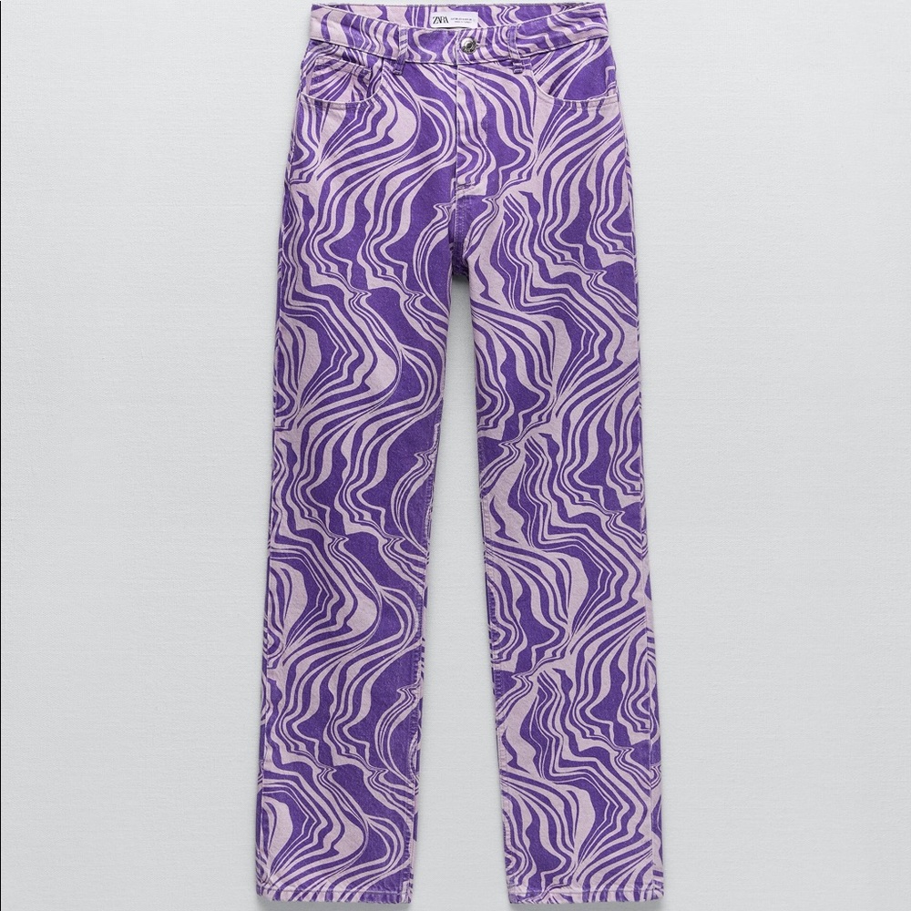ZARA SWIRL STRAIGHT JEANS